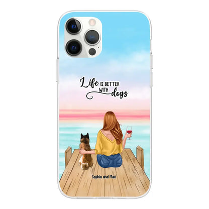 Custom Personalized Dog Mom Phone Case - Gifts For Dog Lovers With Upto 3 Pets - You Had Me At Woof - Case For iPhone, Samsung