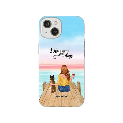 Custom Personalized Dog Mom Phone Case - Gifts For Dog Lovers With Upto 3 Pets - You Had Me At Woof - Case For iPhone, Samsung