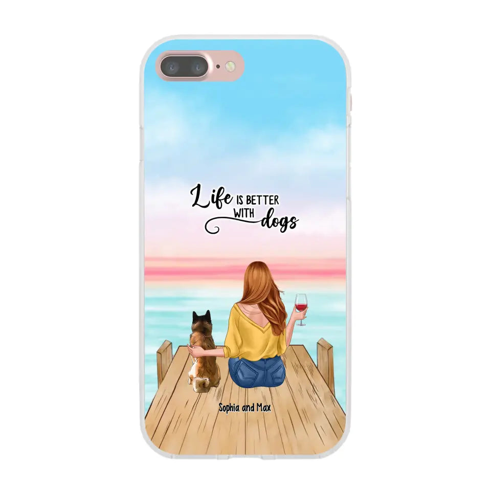 Custom Personalized Dog Mom Phone Case - Gifts For Dog Lovers With Upto 3 Pets - You Had Me At Woof - Case For iPhone, Samsung