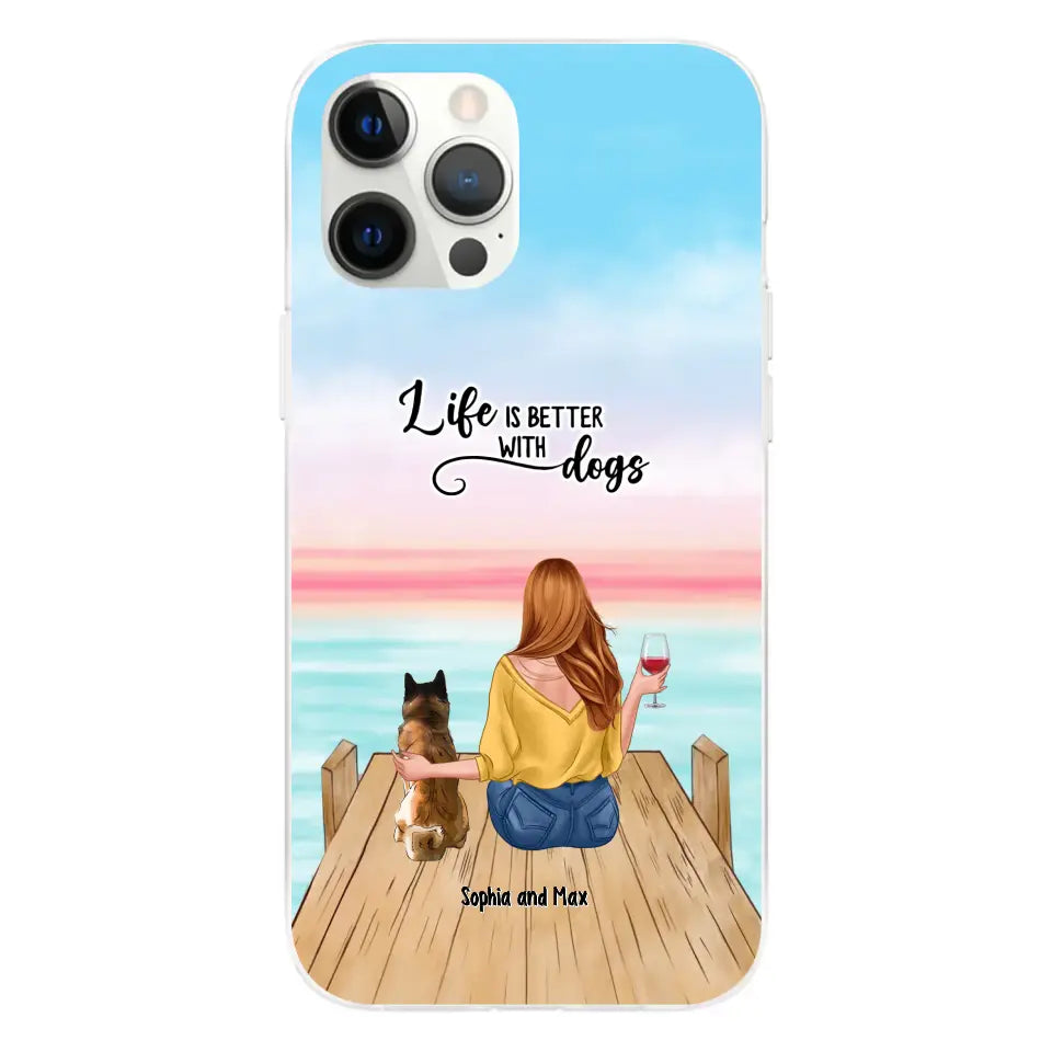 Custom Personalized Dog Mom Phone Case - Gifts For Dog Lovers With Upto 3 Pets - You Had Me At Woof - Case For iPhone, Samsung