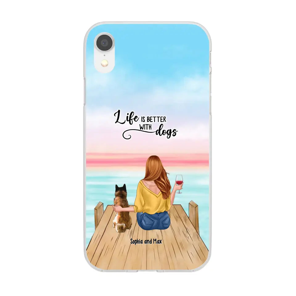 Custom Personalized Dog Mom Phone Case - Gifts For Dog Lovers With Upto 3 Pets - You Had Me At Woof - Case For iPhone, Samsung