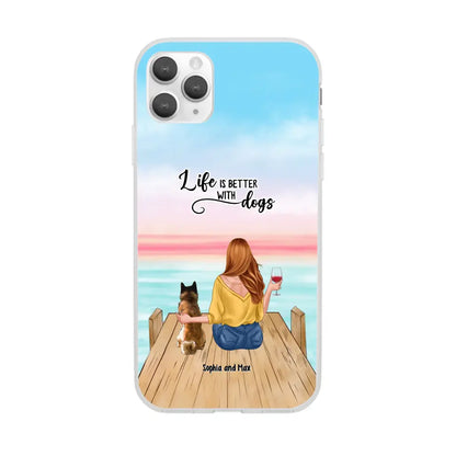 Custom Personalized Dog Mom Phone Case - Gifts For Dog Lovers With Upto 3 Pets - You Had Me At Woof - Case For iPhone, Samsung