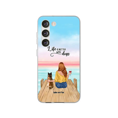 Custom Personalized Dog Mom Phone Case - Gifts For Dog Lovers With Upto 3 Pets - You Had Me At Woof - Case For iPhone, Samsung