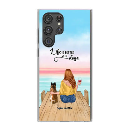 Custom Personalized Dog Mom Phone Case - Gifts For Dog Lovers With Upto 3 Pets - You Had Me At Woof - Case For iPhone, Samsung