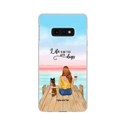 Custom Personalized Dog Mom Phone Case - Gifts For Dog Lovers With Upto 3 Pets - You Had Me At Woof - Case For iPhone, Samsung