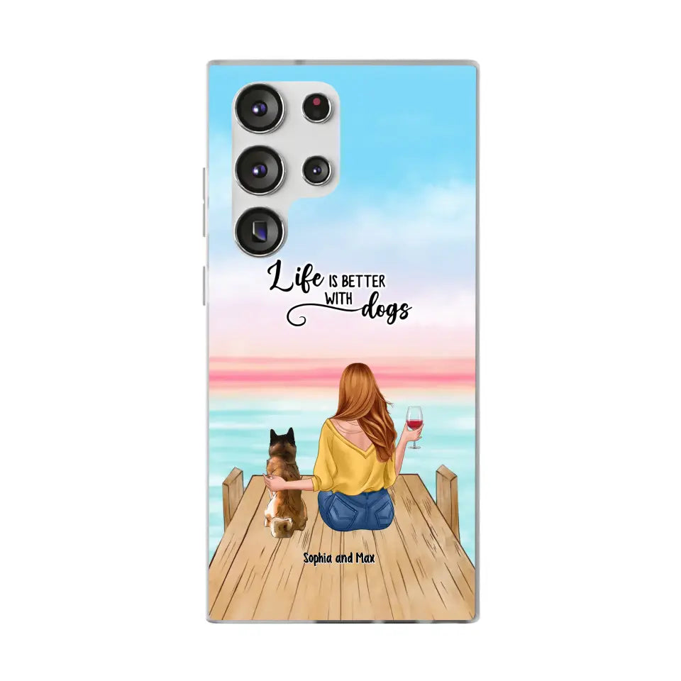 Custom Personalized Dog Mom Phone Case - Gifts For Dog Lovers With Upto 3 Pets - You Had Me At Woof - Case For iPhone, Samsung