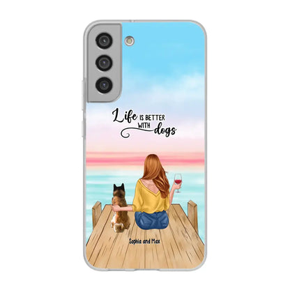 Custom Personalized Dog Mom Phone Case - Gifts For Dog Lovers With Upto 3 Pets - You Had Me At Woof - Case For iPhone, Samsung