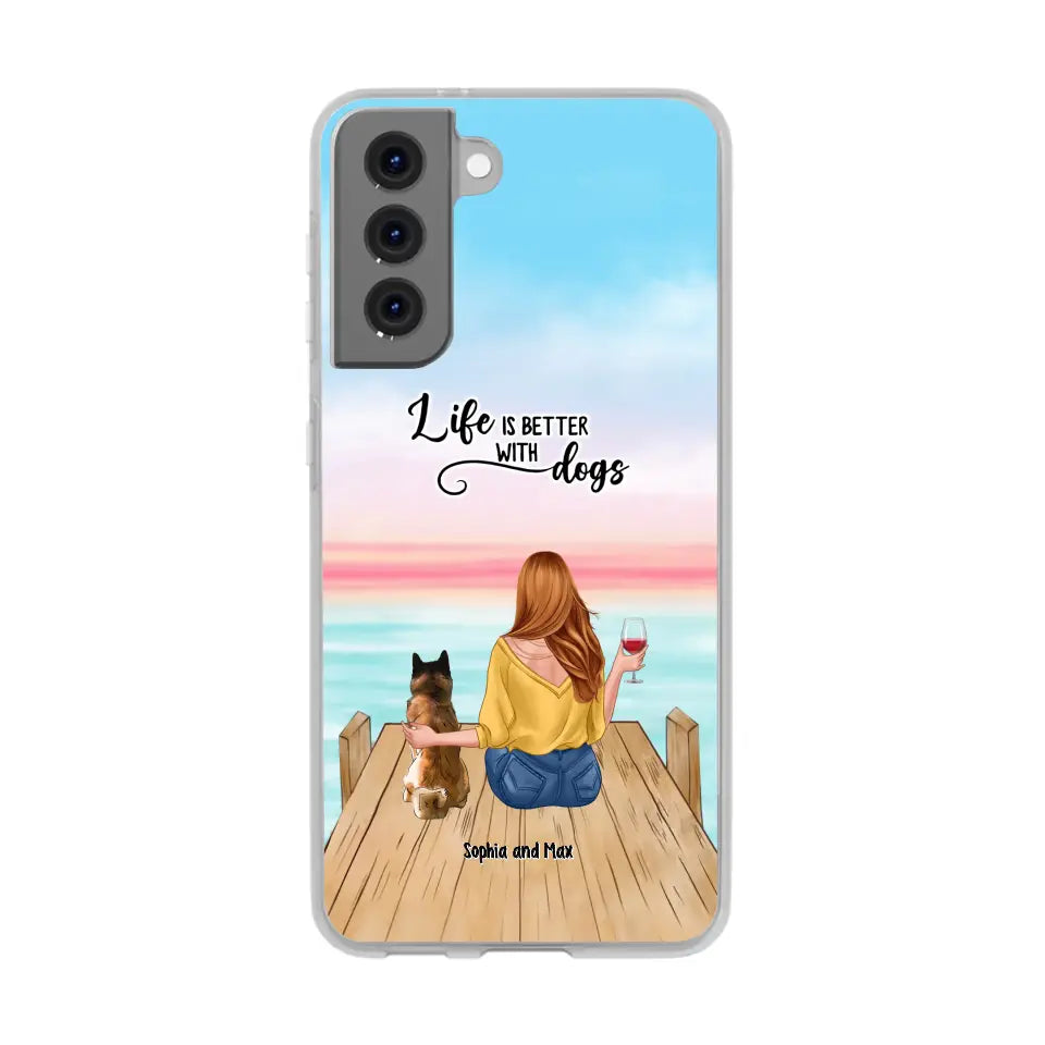 Custom Personalized Dog Mom Phone Case - Gifts For Dog Lovers With Upto 3 Pets - You Had Me At Woof - Case For iPhone, Samsung