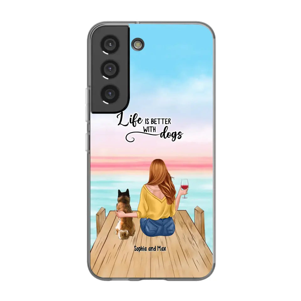 Custom Personalized Dog Mom Phone Case - Gifts For Dog Lovers With Upto 3 Pets - You Had Me At Woof - Case For iPhone, Samsung