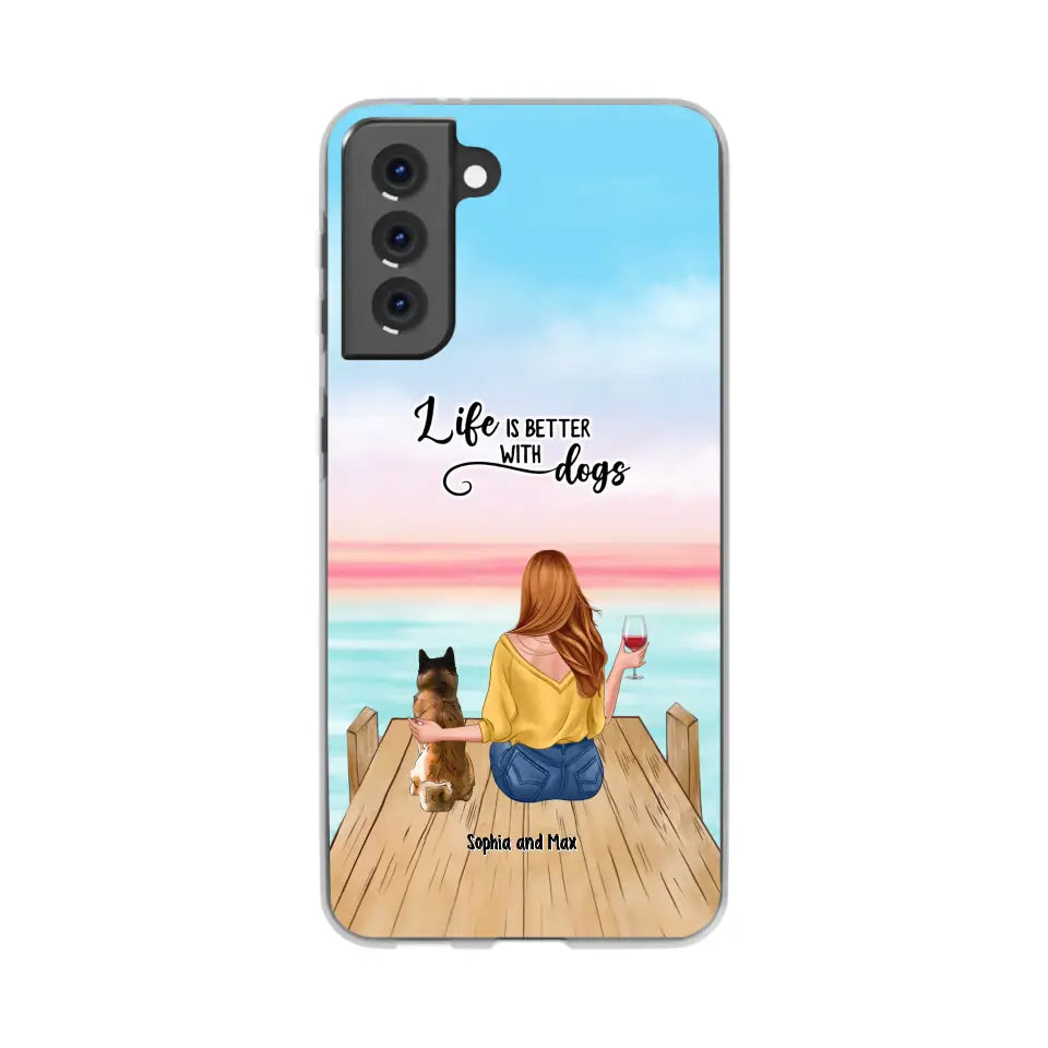 Custom Personalized Dog Mom Phone Case - Gifts For Dog Lovers With Upto 3 Pets - You Had Me At Woof - Case For iPhone, Samsung