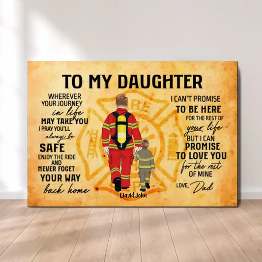 To My Son, Daughter - Personalized Gifts Custom Firefighters Canvas for Family, Firefighters
