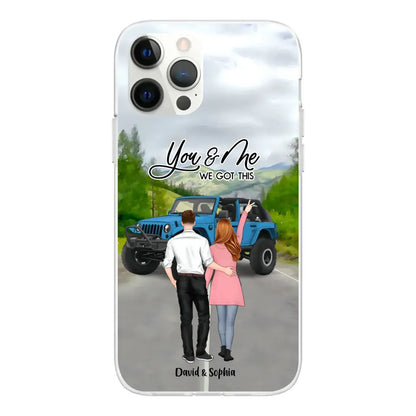 Custom Personalized Jeep Couple Phone Case - Couple With Upto 2 Dogs- Gift Idea For Couple/ Dog Lover - Case For iPhone And Samsung