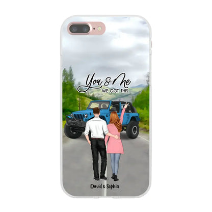 Custom Personalized Jeep Couple Phone Case - Couple With Upto 2 Dogs- Gift Idea For Couple/ Dog Lover - Case For iPhone And Samsung