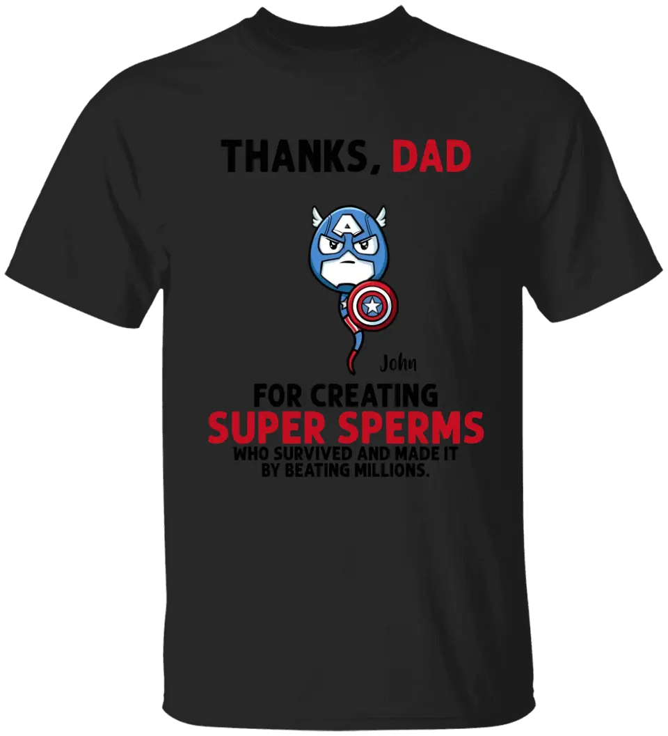 AV1- Thanks Dad Superheroes Personalized T Shirt, Gift For Father, Dad, Daddy, Father’s Day