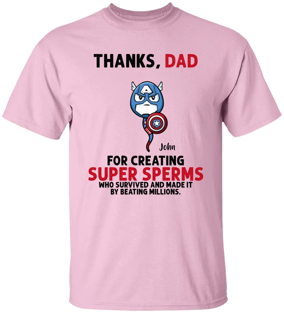 AV1- Thanks Dad Superheroes Personalized T Shirt, Gift For Father, Dad, Daddy, Father’s Day