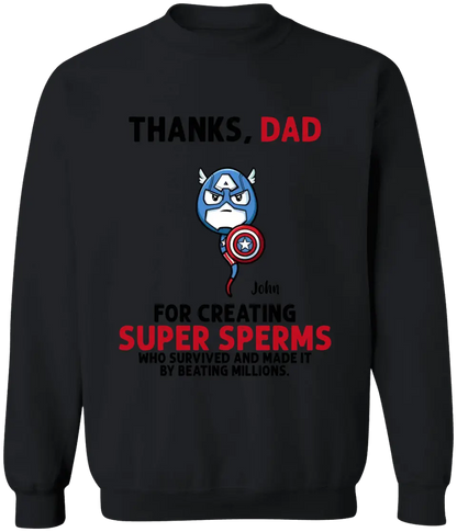 AV1- Thanks Dad Superheroes Personalized T Shirt, Gift For Father, Dad, Daddy, Father’s Day