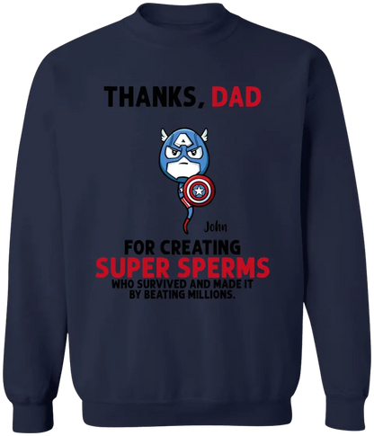 AV1- Thanks Dad Superheroes Personalized T Shirt, Gift For Father, Dad, Daddy, Father’s Day