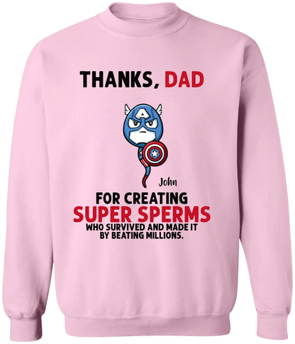 AV1- Thanks Dad Superheroes Personalized T Shirt, Gift For Father, Dad, Daddy, Father’s Day