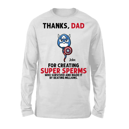 AV1- Thanks Dad Superheroes Personalized T Shirt, Gift For Father, Dad, Daddy, Father’s Day