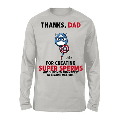 AV1- Thanks Dad Superheroes Personalized T Shirt, Gift For Father, Dad, Daddy, Father’s Day