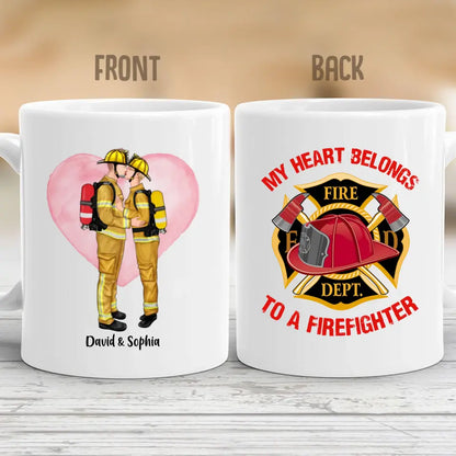 Best friends for life - Personalized Gifts Custom Mug - Firefighter Couple Gift- Gift For Valentine's Day