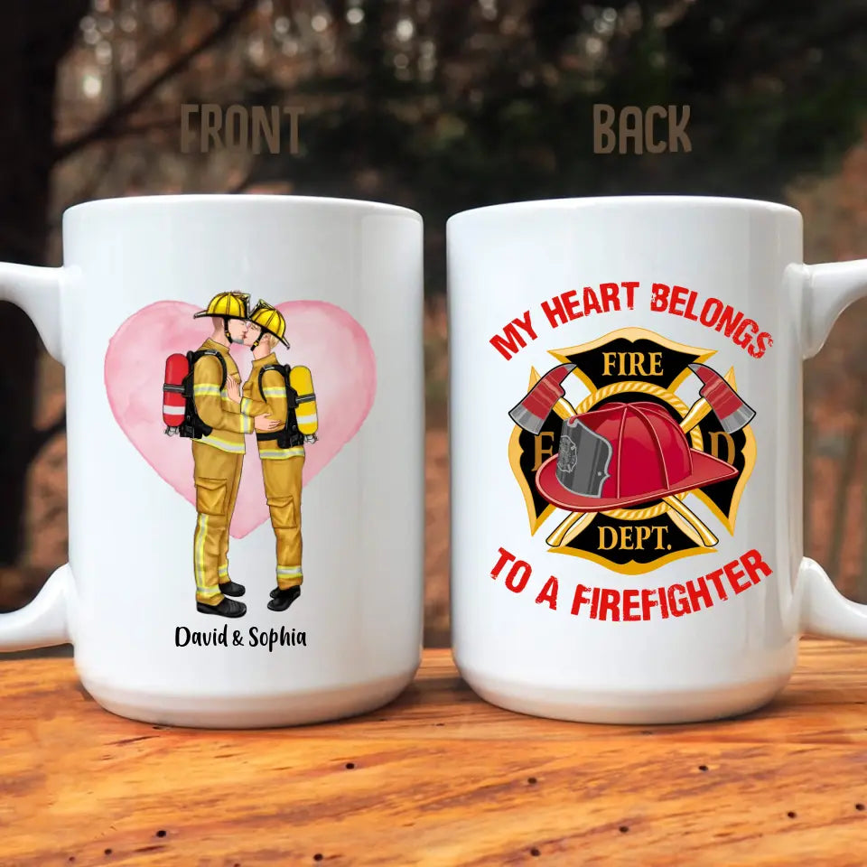 Best friends for life - Personalized Gifts Custom Mug - Firefighter Couple Gift- Gift For Valentine's Day