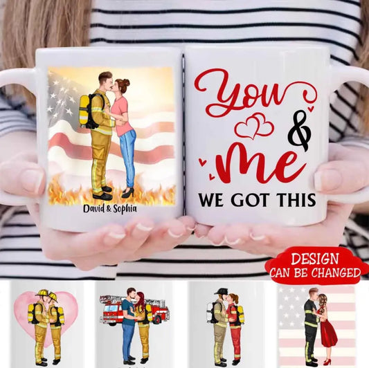 Best friends for life - Personalized Gifts Custom Mug - Firefighter Couple Gift- Gift For Valentine's Day