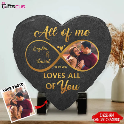 Custom Photo God Knew My Heart Needed You - Couple Personalized Custom Heart Shaped Stone With Stand - Gift For Husband Wife, Anniversary