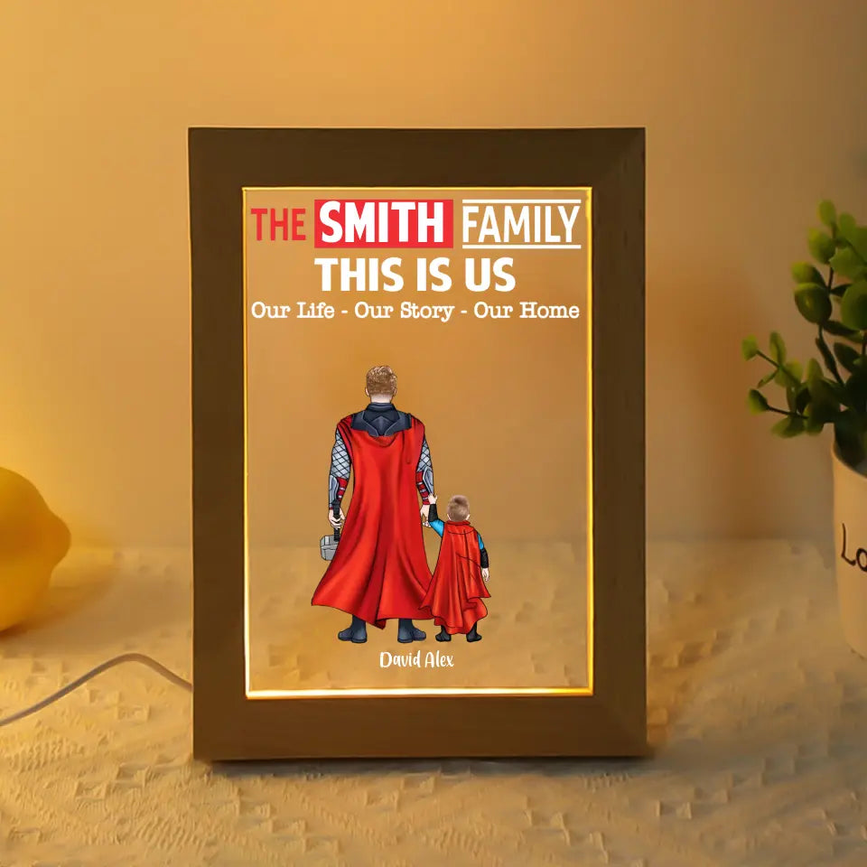 AV1-  This Is Us - Personalized Custom Photo Frame Lamp - Gift For Mom, Dad, Mother’s Day, Father's Day, Family