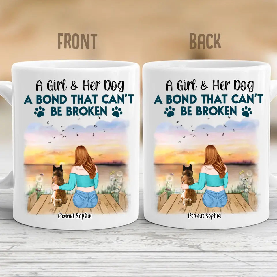 A Bond That Can't Be Broken - Custom Personalized Mug - Gift For Dog Lovers - With Upto 3 Pets, Gift For Pet Owners, Pet Lovers