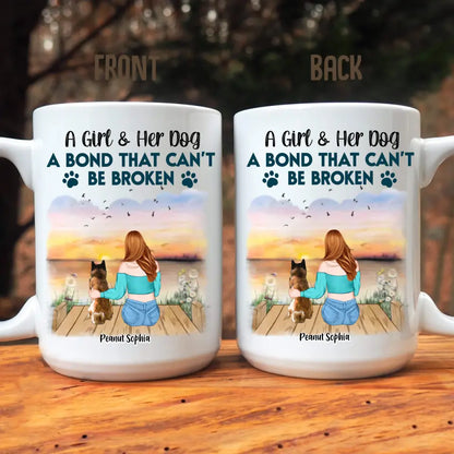 A Bond That Can't Be Broken - Custom Personalized Mug - Gift For Dog Lovers - With Upto 3 Pets, Gift For Pet Owners, Pet Lovers