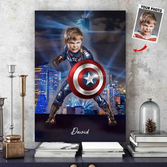 AV1- Personalized Canvas Custom Photo Upload - Gift For Kid