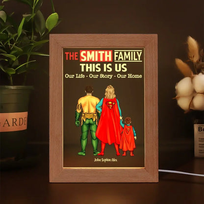 AV1-  This Is Us - Personalized Custom Photo Frame Lamp - Gift For Mom, Dad, Mother’s Day, Father's Day, Family