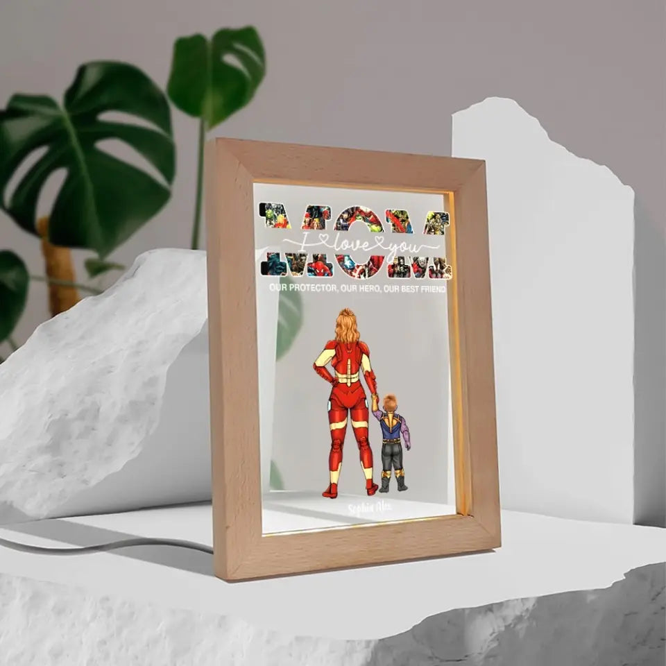 AV1- Dad I love you - Personalized Custom Photo Frame Lamp , Gift For Father, Dad,Mom, Daddy, Father’s Day, Mother's Day