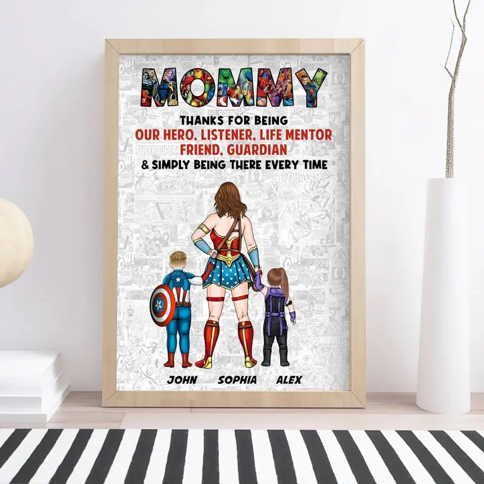 AV1- Daddy, Mommy Thanks For Simply Being There Every Time - Personalized Canvas, Poster - Gift For Dad, Mom - Father’s Day, Mother's Day