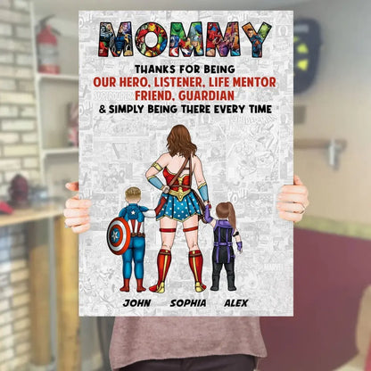 AV1- Daddy, Mommy Thanks For Simply Being There Every Time - Personalized Canvas, Poster - Gift For Dad, Mom - Father’s Day, Mother's Day