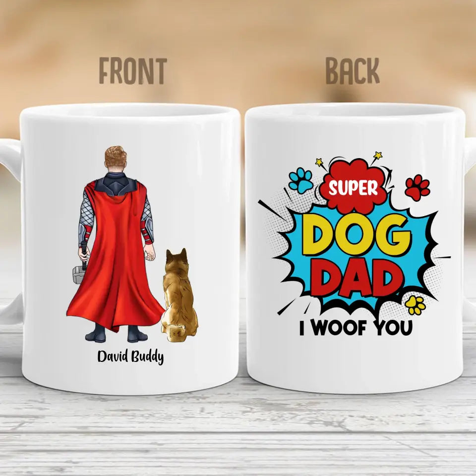 AV1- Super Dog Mom, Dad - Personalized Mug , Gift For Mom, Dad, Mother’s Day, Father's Day, Family