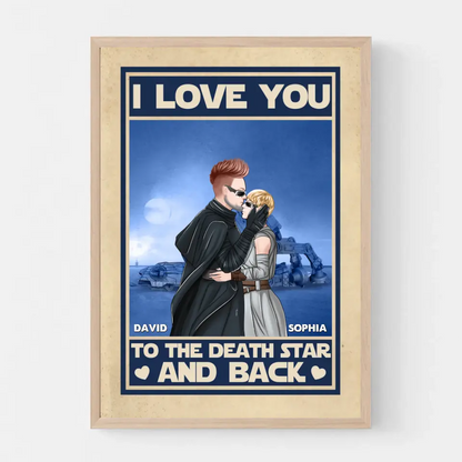 SW1- I Love You To The Death And Back - Personalized Galaxy Couple Canvas Print, Gift For Couple, Gift For Husband Wife, Anniversary