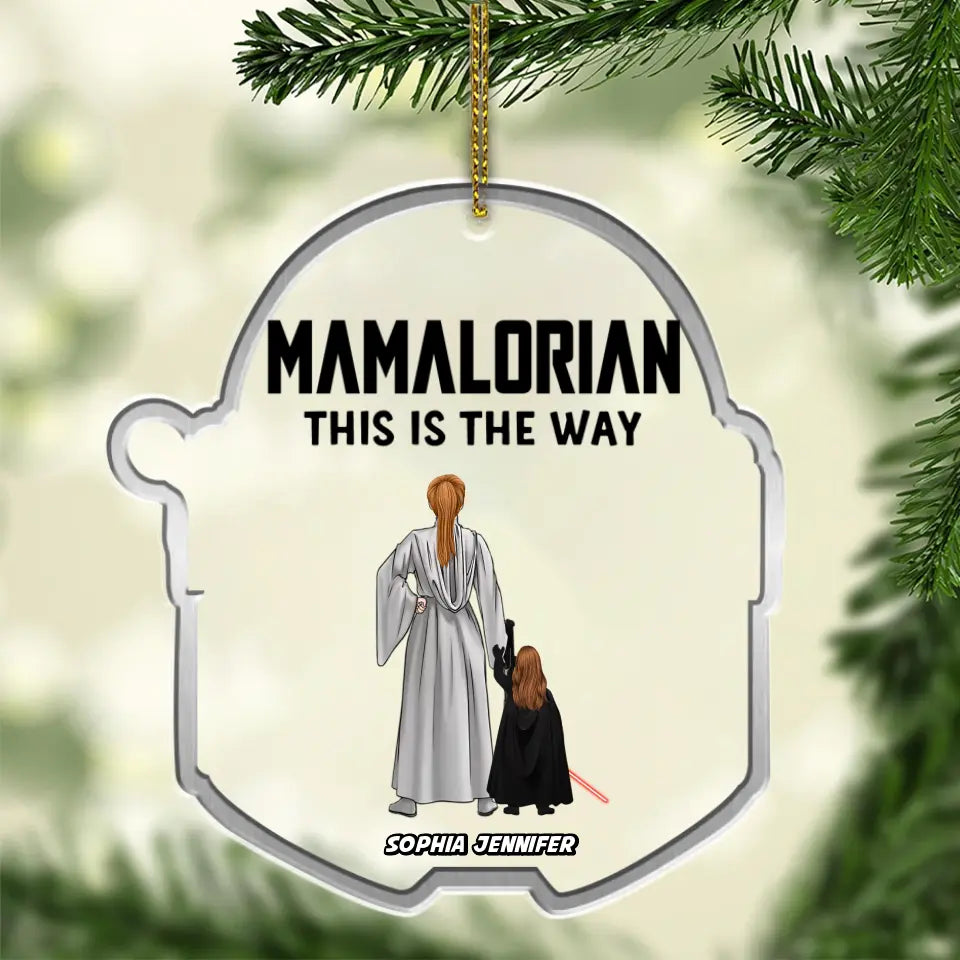 SW1- Mamalorian this is the way - Personalized Acrylic Keychain, Car ornament, Ornament, Gift For Family, Father, Dad, Daddy, Mom - Father’s Day, Mother's Day