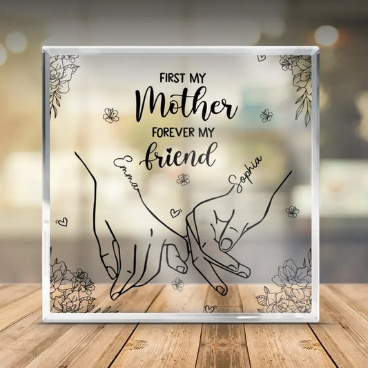 First My Daughter Forever My Friend - Personalized Gifts Custom Acrylic Plaque - Mother & Daughter, Gift For Mom, Daughter