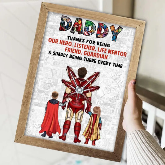 AV1- Daddy, Mommy Thanks For Simply Being There Every Time - Personalized Canvas, Poster - Gift For Dad, Mom - Father’s Day, Mother's Day