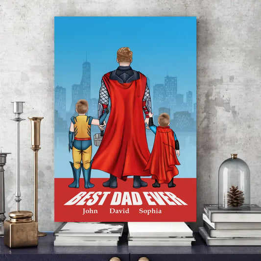 AV1- Best Dad, Mom Ever - Personalized Canvas, Poster - Gift For Dad, Mom - Father’s Day, Mother's Day