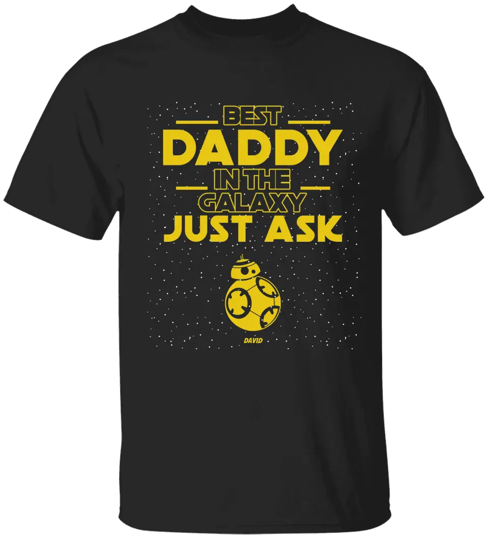 SW1- Best Father In The Galaxy with Kids Names - Personalized T shirt, Gift For Father, Dad, Mom, Daddy, Father’s Day, Mother's Day