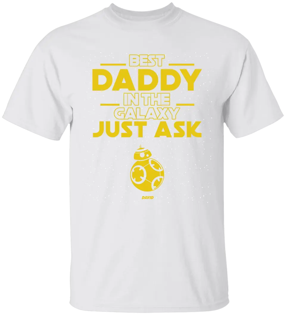 SW1- Best Father In The Galaxy with Kids Names - Personalized T shirt, Gift For Father, Dad, Mom, Daddy, Father’s Day, Mother's Day