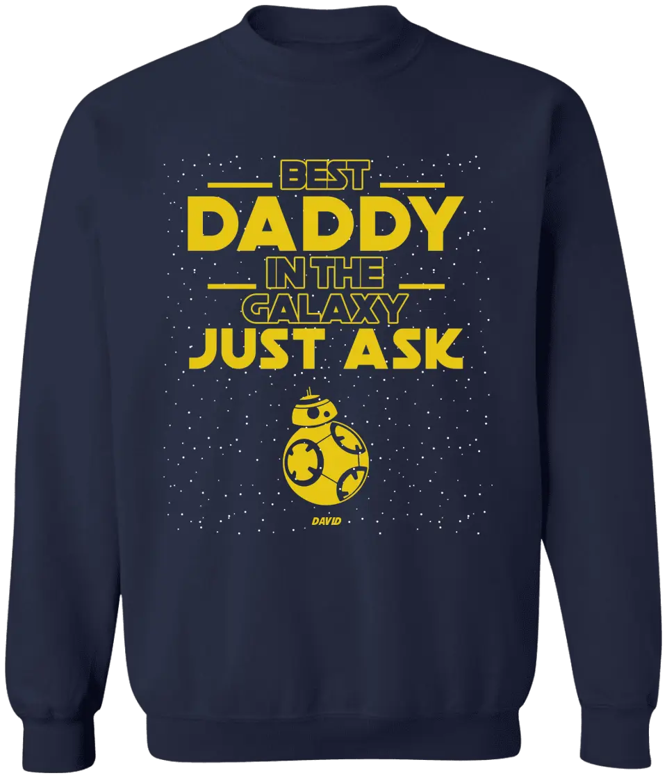 SW1- Best Father In The Galaxy with Kids Names - Personalized T shirt, Gift For Father, Dad, Mom, Daddy, Father’s Day, Mother's Day