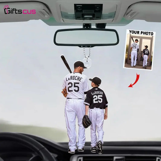 Custom Photo Where Heroes Are Made - Sport Personalized Acrylic Keychain, Car ornament, Ornament, Gift For Baseball Players, Father, Dad, Daddy, Mom - Father’s Day, Mother's Day