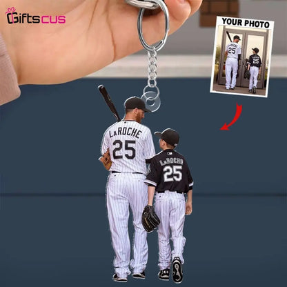 Custom Photo Where Heroes Are Made - Sport Personalized Acrylic Keychain, Car ornament, Ornament, Gift For Baseball Players, Father, Dad, Daddy, Mom - Father’s Day, Mother's Day