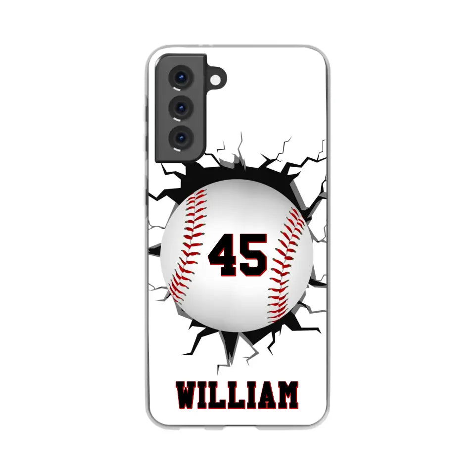 Love Baseball Personalized Phone Case, Gift For Baseball Players, Father, Dad, Daddy, Mom - Father’s Day, Mother's Day