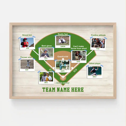 Custom Photo Baseball Team Poster, Canvas, Gift For Baseball Players, Father, Dad, Daddy, Mom - Father’s Day, Mother's Day