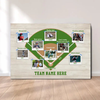 Custom Photo Baseball Team Poster, Canvas, Gift For Baseball Players, Father, Dad, Daddy, Mom - Father’s Day, Mother's Day